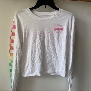 Hollister White Longsleeve Graphic Tee Size S